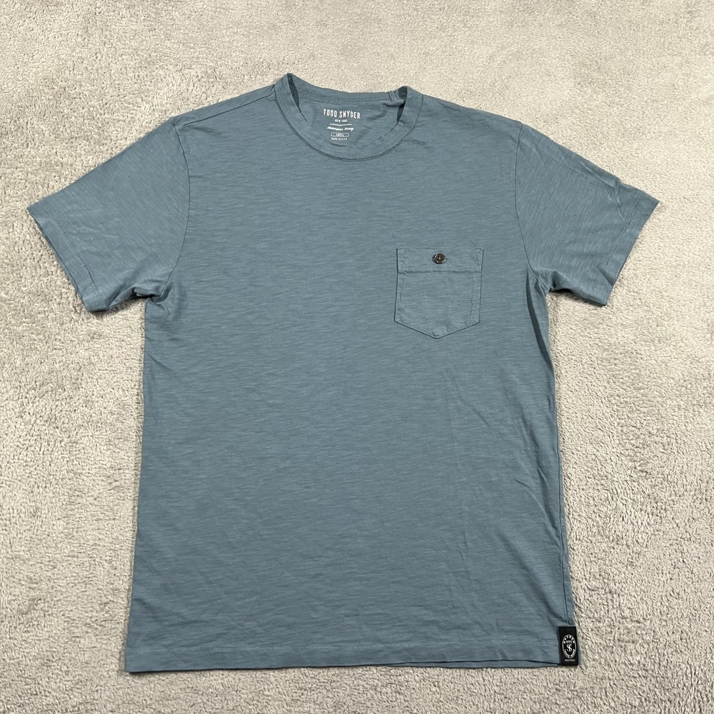 Todd Snyder Homespun Jersey Tee Shirt Mens Small Short Sleeve Pocket Blue